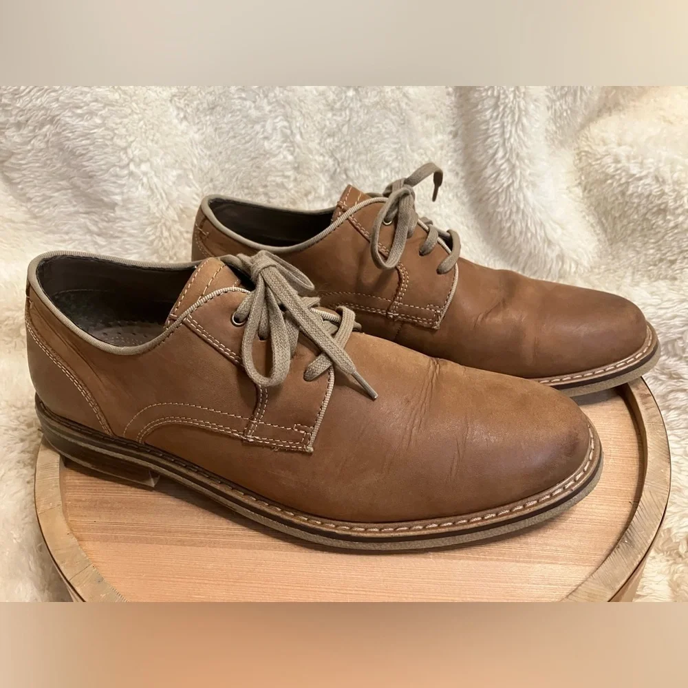 Men’s Dockers Martin Lace Up Dress Shoes Tan Leather Size 7.5